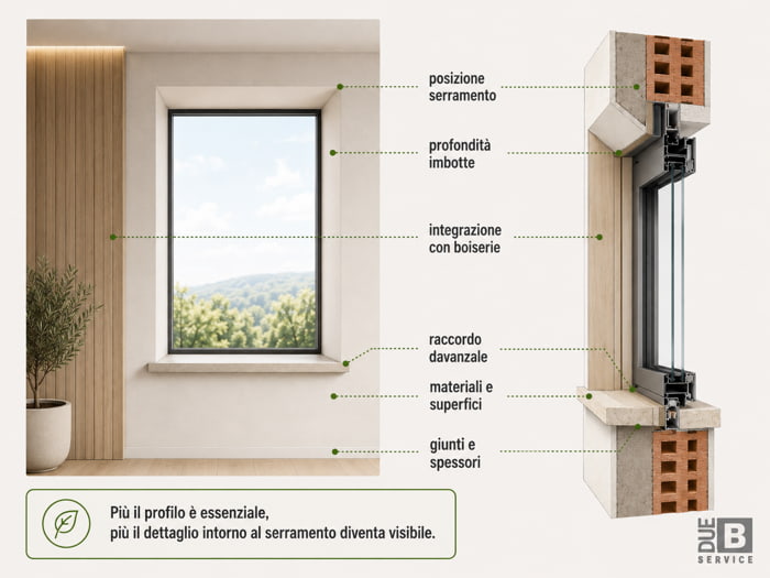 imbotto e infissi minimal infografica