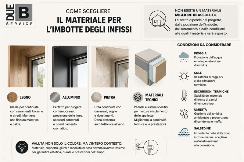 infografica scelta materiale imbotte